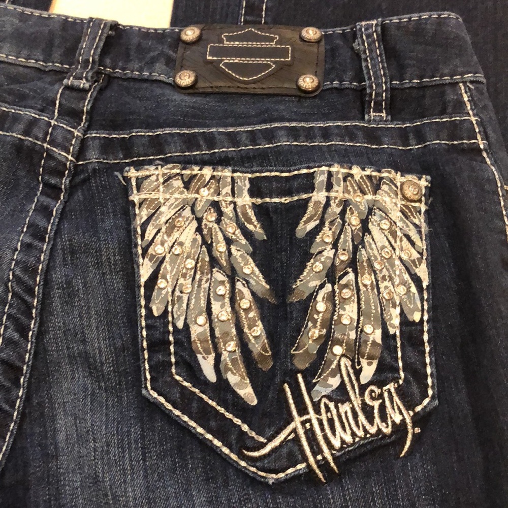 HARLEY-DAVIDSON FIVE POCKET MID RISE JEANS